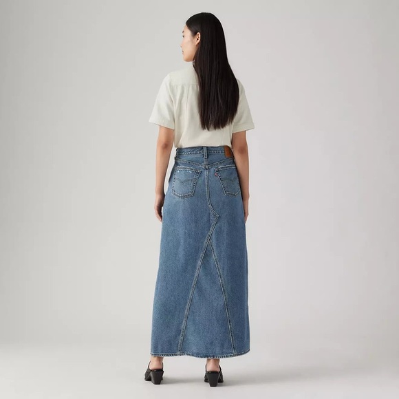 Levi’s Size 27 Denim Maxi Skirt with Side Slit - Picture 3 of 5